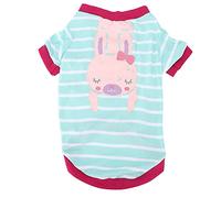 T-Shirt pour Chien en Coton rayé |Fermeture Facile à Mettre et à enlever, sans blessure |pour Chiens de Petite et Moyenne Taille/Utilisation intérieure et extérieure |Confortable, (S)