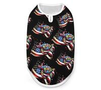 T-Shirt pour Chien et Chat avec Motif de Tortues américaines pour la Sensibilisation à l'Autisme, Pull Respirant d'été sans Manches, débardeur pour Animaux de Petite, Moyenne et Grande Taille