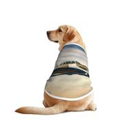 T-shirt pour chien imprimé avion de la Seconde Guerre mondiale pour animal de compagnie, gilet doux, respirant, léger et extensible pour chien de taille moyenne