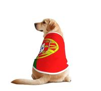 T-shirt pour chien imprimé drapeau portugais, doux, respirant, léger et extensible pour chien de taille moyenne