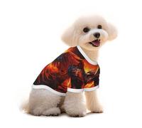 T-shirt pour chien imprimé phénix de feu - Vêtements hawaïens pour animaux de compagnie pour chiot, tenue de Noël et Thanksgiving