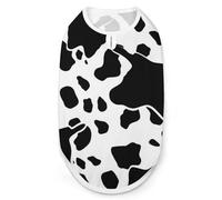 T-shirt pour chien imprimé vache noir et blanc à séchage rapide respirant T-shirt doux extensible sans manches pour chien M