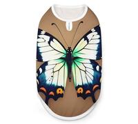 T-shirt pour chien mignon petit papillon à séchage rapide respirant T-shirt doux extensible sans manches pour chien L