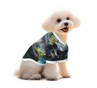 T-shirt pour chien motif animaux féroces dans les rivières de la jungle, vêtements pour chiots, gilet pour animaux de compagnie et débardeur élastique, pour chiens et chats, pull-overs mignon