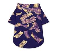 T-Shirt pour Chien Motif Dollar psychédélique Volant dans Les airs, Doux et Respirant, Boutons d'été, vêtements Respirants pour Animaux de Compagnie, Usage Quotidien, Taille L