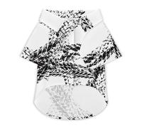 T-Shirt pour Chien Noir avec Silhouettes de Traces de pneus, Doux et Respirant, vêtement d'été à Boutons, vêtement Respirant pour Animaux de Compagnie, Usage Quotidien, Taille M