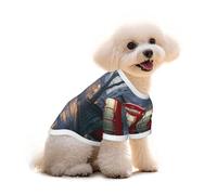T-shirt pour chien rouge Cabines téléphoniques dans les rues de Londres - Vêtements pour chiots et animaux de compagnie - Débardeur élastique - Pour chiens et chats - Joli pull respirant et doux