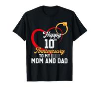 T-Shirt pour Couples mariés « Happy 10th Anniversary to My Mom and Dad » T-Shirt