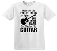 T-shirt pour enfant « I Might Look Like I'm Listening to You My Head I'm Playing », T-shirt Noir/blanc, 12-14 ans