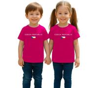 T-shirt pour enfant Motif drapeau de la République tchèque | Un design graphique moderne avec l'inscription « Czech Republic » et le drapeau, idéal pour les voyageurs et la fierté