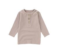 T-shirt pour enfants garçons en maille côtelée à manches longues haut en bas âge pull décontracté chemise douce et confortable vêtements pour enfants pour un usage quotidien, Rose clair 1, 0-3 mois
