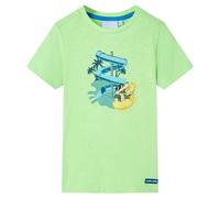 vidaXL T-Shirt pour Enfants Vêtement Manches Courtes Col Rond Tout-Petits Vert Fluo 116