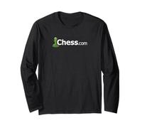 T-shirt pour fan du site d'échecs en ligne avec logo classique de Chess.com, noir Manche Longue