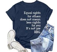 T-shirt pour femme avec citation de Ruth Bader Ginsburg - « Equal Rights... is not pie » | Haut féministe pour l'égalité, Style_r02 bleu marine, M