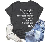 T-shirt pour femme avec citation de Ruth Bader Ginsburg - « Equal Rights... is not pie » | Haut féministe pour l'égalité, Style_r01 Gris, S