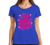 T-shirt pour femme avec cœurs roses « Ich bin der Grund dafür », bleu, XXL