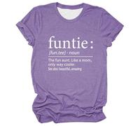 T-shirt pour femme avec définition fonctionnelle - Haut amusant avec inscription pour tante - T-shirt graphique pour la tante cool, Style_j06 Violet, L