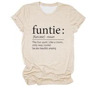 T-shirt pour femme avec définition fonctionnelle - Haut amusant avec inscription pour tante - T-shirt graphique pour la tante cool, Style_j01 Beige, L
