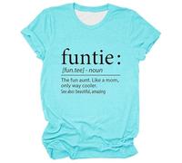 T-shirt pour femme avec définition fonctionnelle - Haut amusant avec inscription pour tante - T-shirt graphique pour la tante cool, Style_j07 Bleu, L