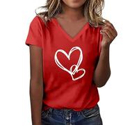 T-shirt pour femme avec graphique stéthoscope en forme de cœur - Haut d'amour pour les infirmières et les professions médicales - Idée cadeau pour les héroïnes du quotidien, Style_i01 Rouge, M