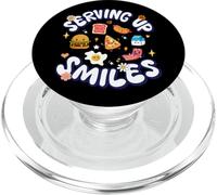 T-Shirt pour Femme avec Inscription « Cafeteria Worker Serving Up Smiles Lunch Lady » PopSockets PopGrip pour MagSafe