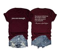 T-shirt pour femme avec inscription « Dear Person Behind Me The World is A Better », rouge vin, XX-Large