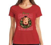 T-shirt pour femme avec inscription « Merry Christmas Ya Filthy Animal Kevin McCallister », rouge, L