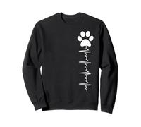 T-Shirt pour Femme avec Inscription Paw Print Heartbeat Sweatshirt