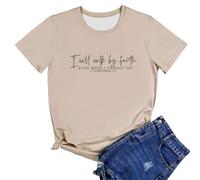 T-shirt pour femme avec message positif - Haut à manches courtes avec inscription sur le thème de l'amour de soi - T-shirt graphique décontracté pour un quotidien conscient, Style_c01 Kaki, XL
