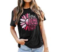 T-shirt pour femme avec message puissant pour femme - Haut avec graphique floral et inscription en allemand (pas fragile comme une fleur, mais comme une bombe), Style_c01 Gris, S