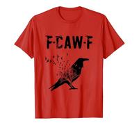 T-shirt pour femme avec motif corbeau - T-shirt graphique avec jeu de mots F-CAW-F et oiseau qui se dissout - Haut gothique artistique pour femme, Style G05 Rouge, XXL