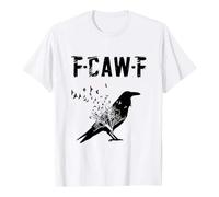 T-shirt pour femme avec motif corbeau - T-shirt graphique avec jeu de mots F-CAW-F et oiseau qui se dissout - Haut gothique artistique pour femme, Style G06 Blanc, S
