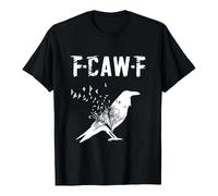 T-shirt pour femme avec motif corbeau - T-shirt graphique avec jeu de mots F-CAW-F et oiseau qui se dissout - Haut gothique artistique pour femme, Style G01 Noir, M