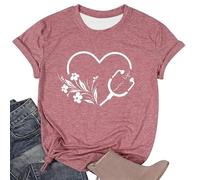 T-shirt pour femme avec stéthoscope en forme de cœur - T-shirt graphique pour infirmières | Haut comme remerciement pour le métier soignant, Style_k03 Rose, L