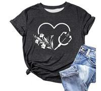 T-shirt pour femme avec stéthoscope en forme de cœur - T-shirt graphique pour infirmières | Haut comme remerciement pour le métier soignant, Style_k01 Noir, S