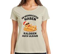 T-shirt pour femme en pain d'épice pour Noël avec des calories aussi vacances, naturel, L