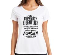 T-shirt pour femme « Ich wollte eigentlich aufhören », Blanc., 3XL