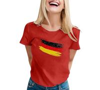 T-shirt pour femme, imprimé drapeau, respirant, créatif, polo, loisirs, confortable, manches courtes, t-shirt de sport, coupe décontractée, élégant, haut pour la vie quotidienne et les festivals