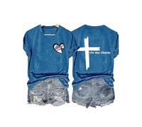 T-shirt pour femme Live Like Charlie Change My Mind pour femme avec imprimé cœur drapeau américain, bleu, XXL