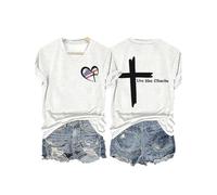 T-shirt pour femme Live Like Charlie Change My Mind pour femme avec imprimé cœur drapeau américain, blanc, XXL