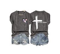 T-shirt pour femme Live Like Charlie Change My Mind pour femme avec imprimé cœur drapeau américain, gris, XXL