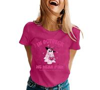 T-shirt pour femme significatif et plein d'espoir - Manches 3/4 - Col rond - Manches longues - Inspirant féminin - Nœud rose - Imprimé floral - T-shirt graphique automne pour collecte de fonds