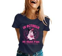 T-shirt pour femme significatif et plein d'espoir - Manches 3/4 - Col rond - Manches longues - Inspirant féminin - Nœud rose - Imprimé floral - T-shirt graphique automne pour collecte de fonds, Style