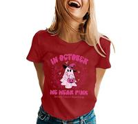 T-shirt pour femme significatif et plein d'espoir - Manches 3/4 - Col rond - Manches longues - Inspirant féminin - Nœud rose - Imprimé floral - T-shirt graphique automne pour collecte de fonds