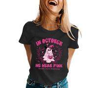 T-shirt pour femme significatif et plein d'espoir - Manches 3/4 - Col rond - Manches longues - Inspirant féminin - Nœud rose - Imprimé floral - T-shirt graphique automne pour collecte de fonds