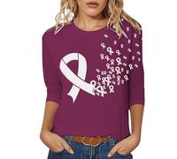 T-shirt pour femme - T-shirt patriotique - Coupe asymétrique - Manches courtes - T-shirt graphique - Rockig Glamour - Applications étoilées - Imprimé mégafon - Haut de fête pour concert, Stil-e03 Rose