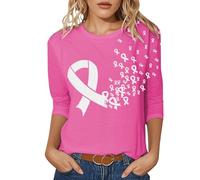 T-shirt pour femme - T-shirt patriotique - Coupe asymétrique - Manches courtes - T-shirt graphique - Rockig Glamour - Applications étoilées - Imprimé mégafon - Haut de fête pour concert, Stil-e05 Rose