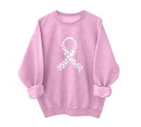 T-Shirt pour Femmes sur Le Cancer du Sein Octobre Rose à Manches Longues Ruban Rose De Sensibilisation Au Cancer du Sein D'Octobre Oversize Sport Sweat Tunique Haut Sexy Femmes Sweatshirt