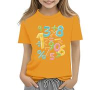 T-shirt pour fille 146 Math Kids - Numéro 2025 - Pour la journée scolaire et la journée des maths, jaune, 2-3 ans