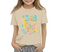T-shirt pour fille 146 Math Kids - Numéro 2025 - Pour la journée scolaire et la journée des maths, kaki, 2-3 ans